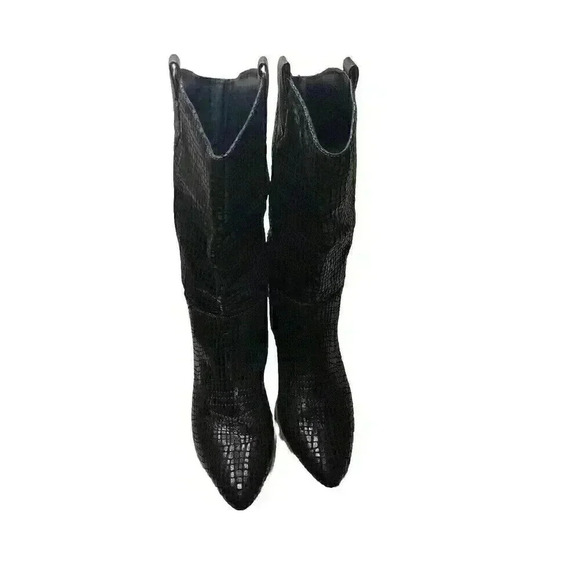 Wonderly Benni Size 10 M Womens  Black Pull On Cowboy Rodeo Boots - Picture 5 of 7